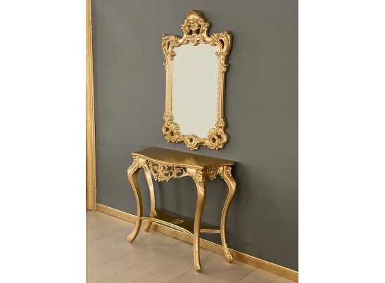 Консольный столик с зеркалом Версаль ТИП 2 (золото)