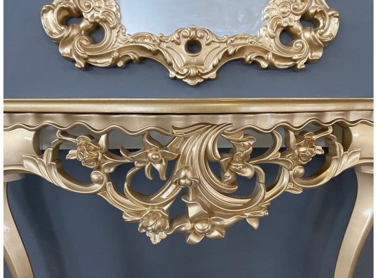 Консольный столик с зеркалом Версаль ТИП 2 (золото)