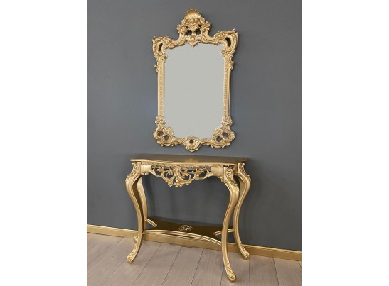 Консольный столик с зеркалом Версаль ТИП 2 (золото)
