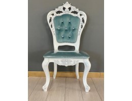 Стул Роза с каретной стяжкой (белый, патина серебро)