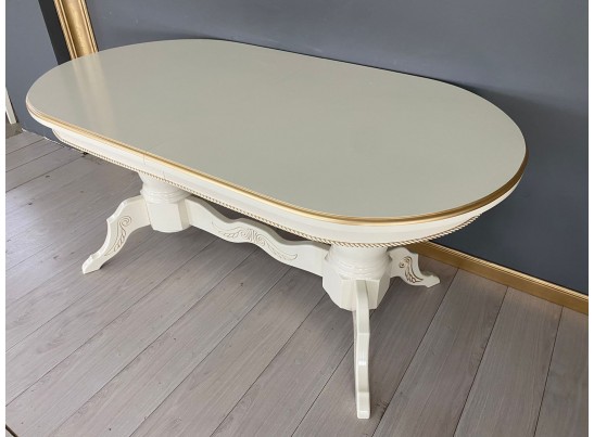 Стол овальный раскладной Верона (слоновая кость, золото)