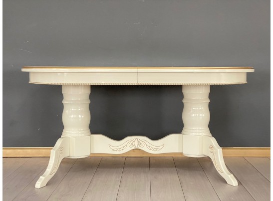 Стол овальный раскладной Верона (слоновая кость, золото)