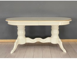 Стол овальный раскладной Верона (слоновая кость, золото)
