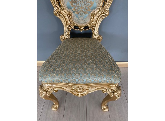 Стул с мягкой спинкой Император (голубой жаккард)