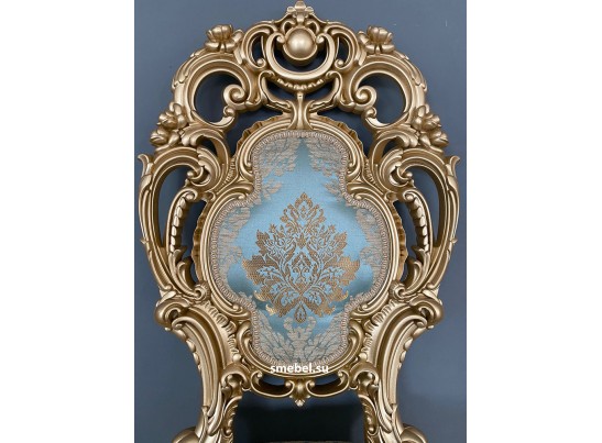 Стул с мягкой спинкой Император (голубой жаккард)