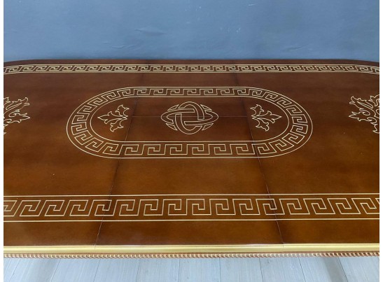 Стол овальный раскладной Милан на 4х ножках (орех, патина золото)