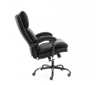 Кресло Чиф Металбл/Chief Metalbl кож/зам/ткань, черный/черный стеганный/черный, 36-6/36-6/TW-11