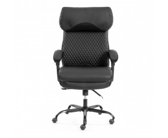 Кресло Чиф Металбл/Chief Metalbl кож/зам/ткань, черный/черный стеганный/черный, 36-6/36-6/TW-11