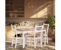 Комплект обеденный Соната/Sonata (стол+4стула) массив сосны, стол:120х75х75см стул:41х50х95см, антик/белый