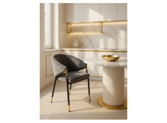 Стул на металлокаркасе Molton gray / black/ gold