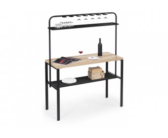 Барный стол Нари 120х50х171 галифакс олово / черный матовый