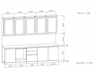 Кухня "Монза" 3,0