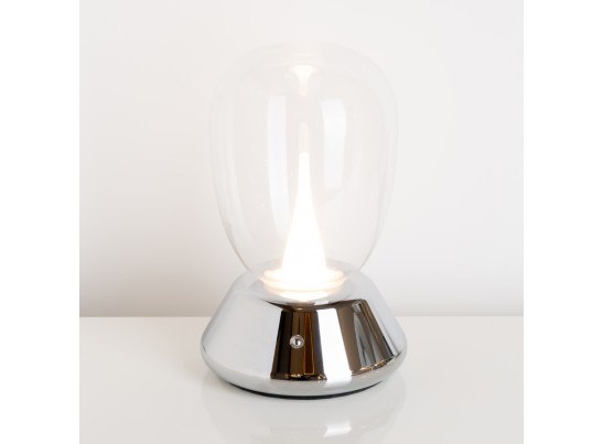 Настольная лампа диммируемая 10W 3000K прозрачный/хром Uovo III Lightstar 807904 в Кургане