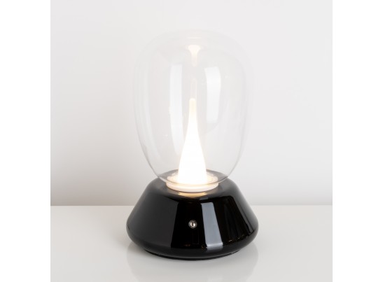 Настольная лампа диммируемая 10W 3000K прозрачный/черный Uovo III Lightstar 807907 в Кургане