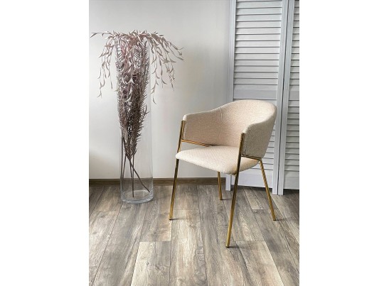 Стул DILL TRF-11 светло-бежевый, ткань/ золотой каркас в Кургане