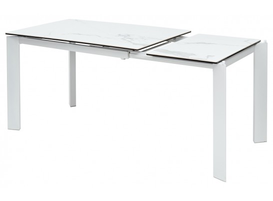 Стол CORNER 120 MATTE STATUARIO Белый мрамор матовый керамика, стекло/ белый каркас, ®DISAUR в Кургане