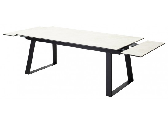 Стол Франк 200 Кремовый мрамор, керамика / черный каркас в Кургане