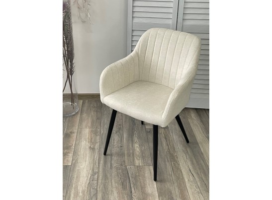 Стул BRANDY WZ2042-01 молочный фактурный велюр / черный каркас в Кургане