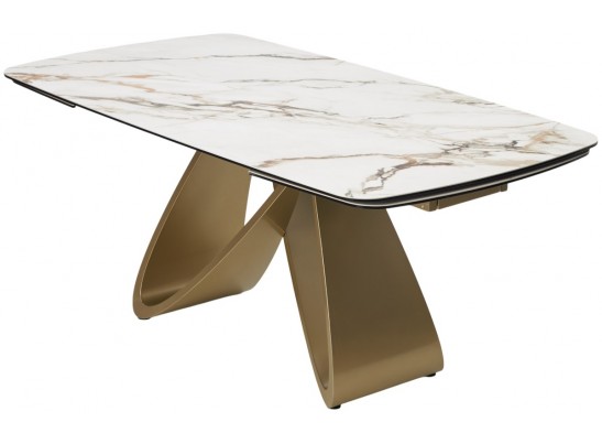 Стол PALACIO 180 KL-188 Контрастный мрамор матовый, итальянская керамика/ Шампань, ®DISAUR в Кургане