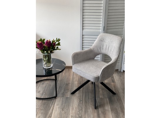 Стул GUARA 180 град. поворот. цвет серо-бежевый RAVEN 06 / черный каркас, ®DISAUR в Кургане