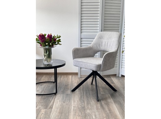 Стул GUARA 180 град. поворот. цвет серо-бежевый RAVEN 06 / черный каркас, ®DISAUR в Кургане