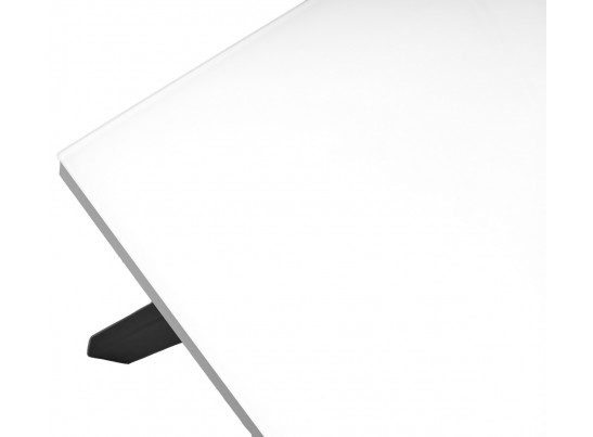 Стол ФИН 120 Белый, стекло/ Черный каркас в Кургане