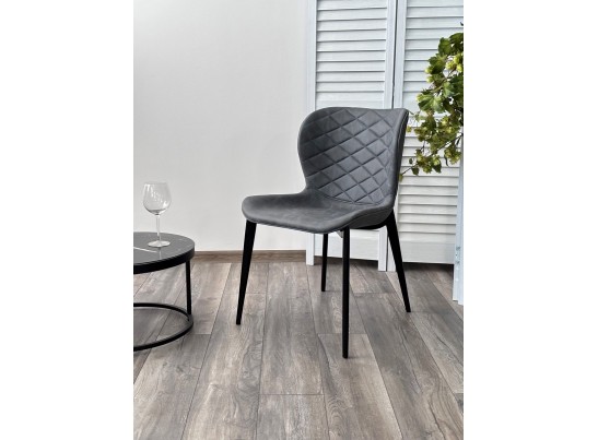 Стул КЛОД, цвет Kiprus-12 Темно-серый, искусственная замша / черный каркас в Кургане