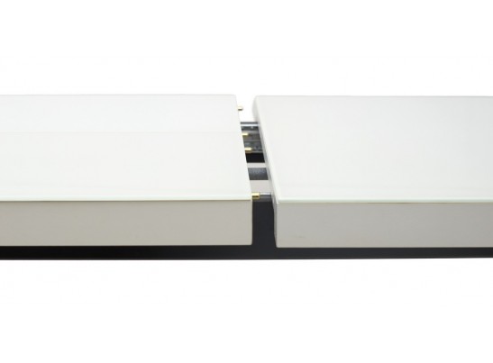 Стол ФИН 120 Белый, стекло/ Черный каркас в Кургане