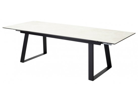 Стол Франк 200 Кремовый мрамор, керамика / черный каркас в Кургане
