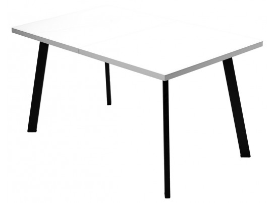 Стол ФИН 120 Белый, стекло/ Черный каркас в Кургане