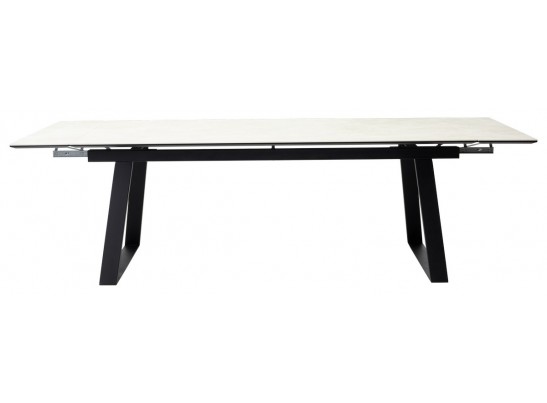 Стол Франк 200 Кремовый мрамор, керамика / черный каркас в Кургане