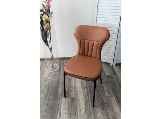 Стул CORDA MA-4/MA-7 коньяк/темно-серый кант, PU / черный каркас в Кургане