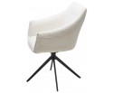 Стул КЛАУДС (CLOUDS) 360 град. поворот. Белый Wales 101, букле/ черный каркас / Товарный знак DISAUR в Кургане
