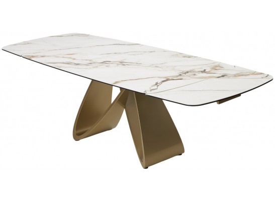 Стол PALACIO 180 KL-188 Контрастный мрамор матовый, итальянская керамика/ Шампань, ®DISAUR в Кургане