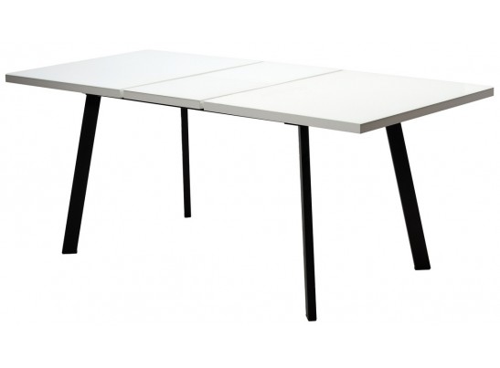 Стол ФИН 120 Белый, стекло/ Черный каркас в Кургане