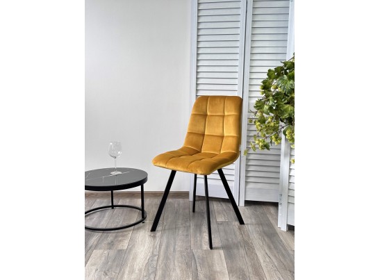 Стул CHILLI SQUARE BLUVEL-68 желтый, велюр / черный каркас в Кургане