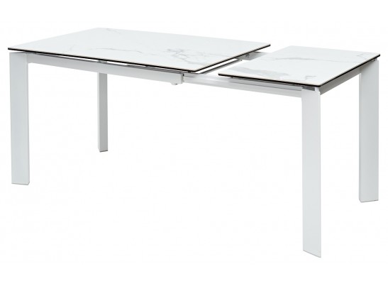 Стол CORNER 120 MATTE STATUARIO Белый мрамор матовый керамика, стекло/ белый каркас, ®DISAUR в Кургане