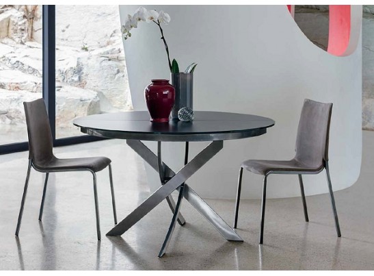 Стол BARONE (01.92) G093 хром/С150 э-бел. гл. стекло, L021алюм.вставка в Кургане