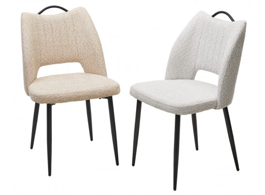 Стул JANETY UF998-04 бежевый, букле / черный каркас/ Товарный знак DISAUR в Кургане