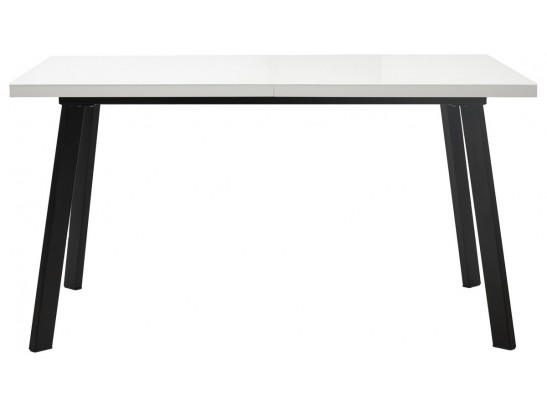 Стол ФИН 120 Белый, стекло/ Черный каркас в Кургане