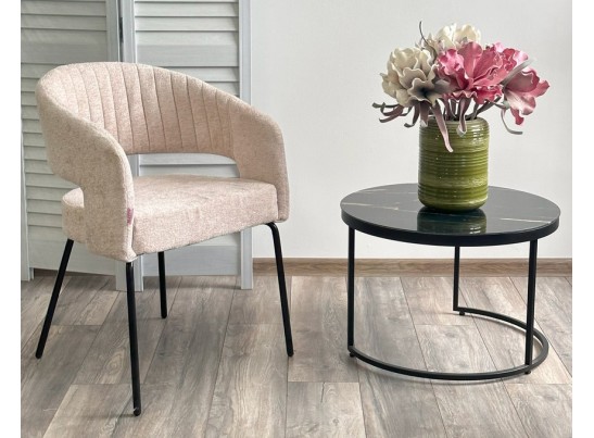 Стул SNUG 3018-10 бежевый, шенилл / черный каркас, ®DISAUR в Кургане