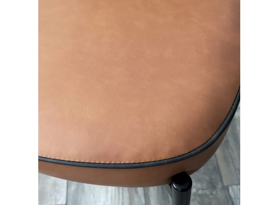 Стул CORDA MA-4/MA-7 коньяк/темно-серый кант, PU / черный каркас в Кургане