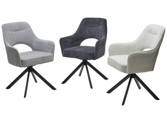 Стул GUARA 180 град. поворот. цвет серо-бежевый RAVEN 06 / черный каркас, ®DISAUR в Кургане