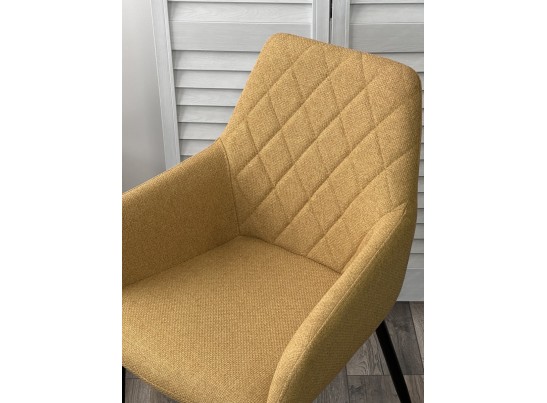 Стул NOVARA Barrel-48 Горчичный, ткань / черный каркас / Товарный знак DISAUR в Кургане