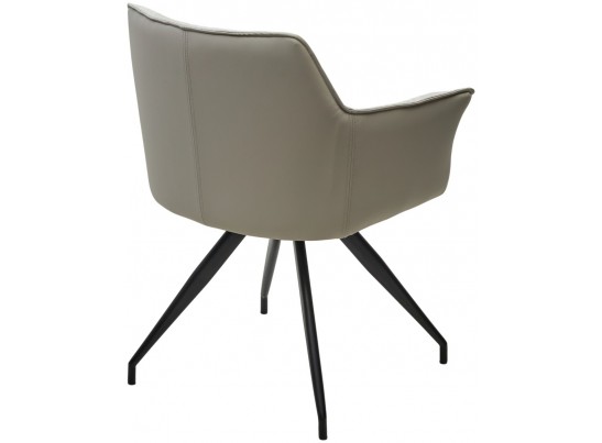 Стул PISTIL поворотный 180 град., ткань DAVIS CITY-03 светло-беж / PU-03 светло-беж/ черный, ®DISAUR в Кургане