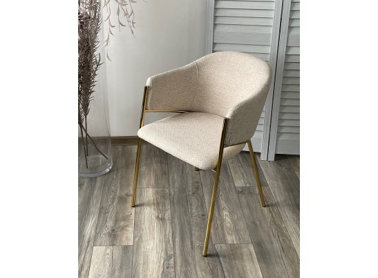 Стул DILL TRF-11 светло-бежевый, ткань/ золотой каркас в Кургане