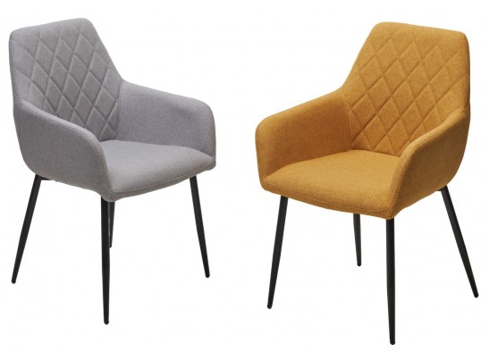 Стул NOVARA Barrel-48 Горчичный, ткань / черный каркас / Товарный знак DISAUR в Кургане