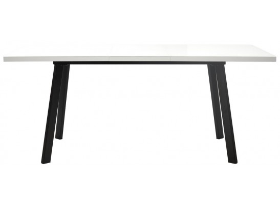 Стол ФИН 120 Белый, стекло/ Черный каркас в Кургане