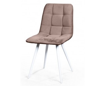 Стул CHILLI-Q бежевый #5, велюр / белый каркас 