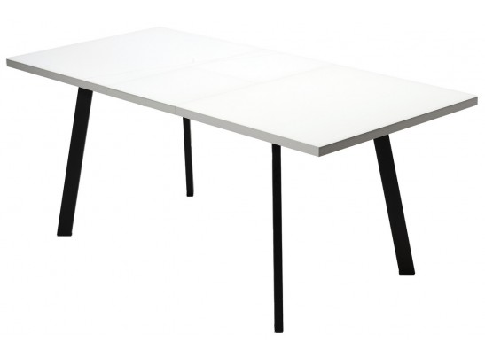 Стол ФИН 120 Белый, стекло/ Черный каркас в Кургане
